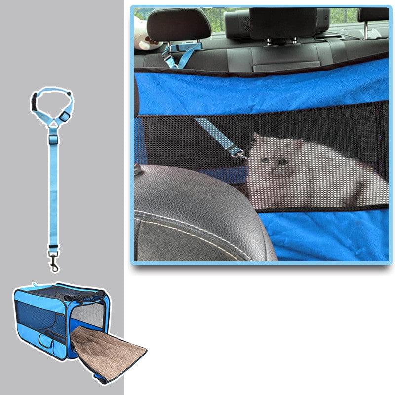 Dog Crate For Car Travel | Pet Cage With Locking Safety Zippers
